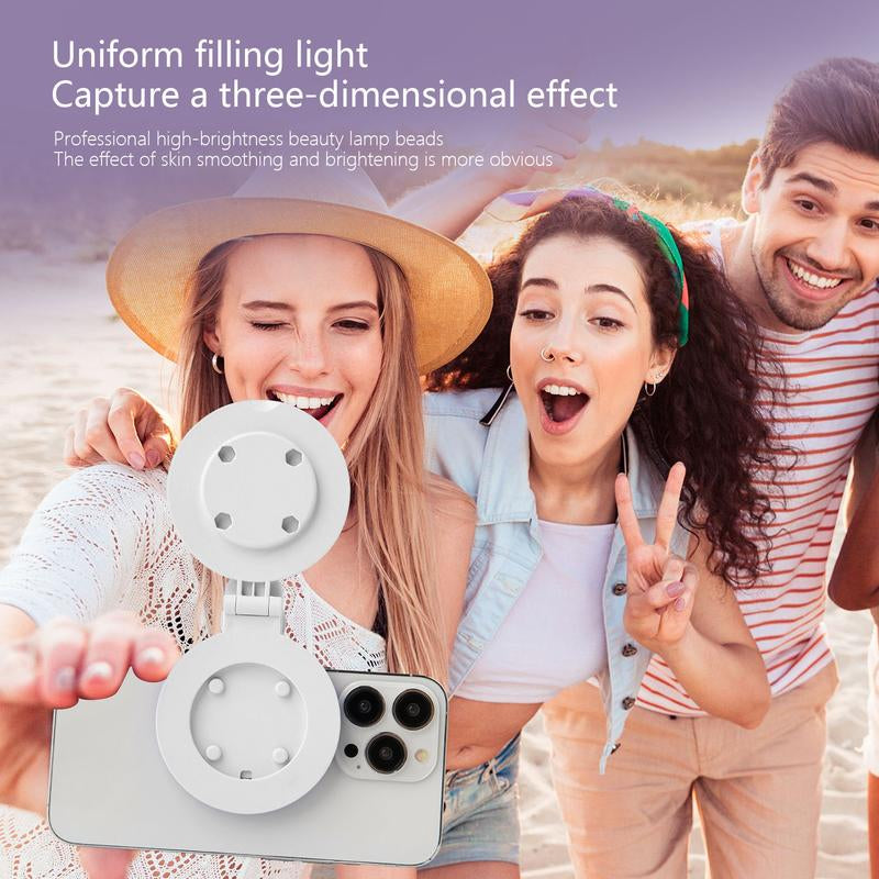 Aro de Luz LED 360° 3-en-1 con Espejo y Soporte para Móvil – Ideal para Maquillaje, Selfies y Streaming