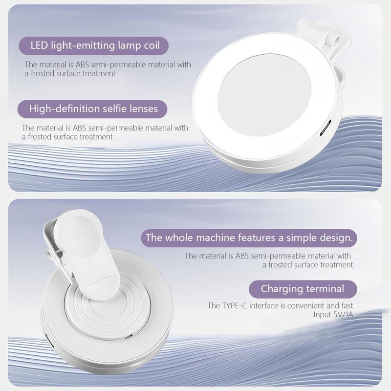 Aro de Luz LED 360° 3-en-1 con Espejo y Soporte para Móvil – Ideal para Maquillaje, Selfies y Streaming