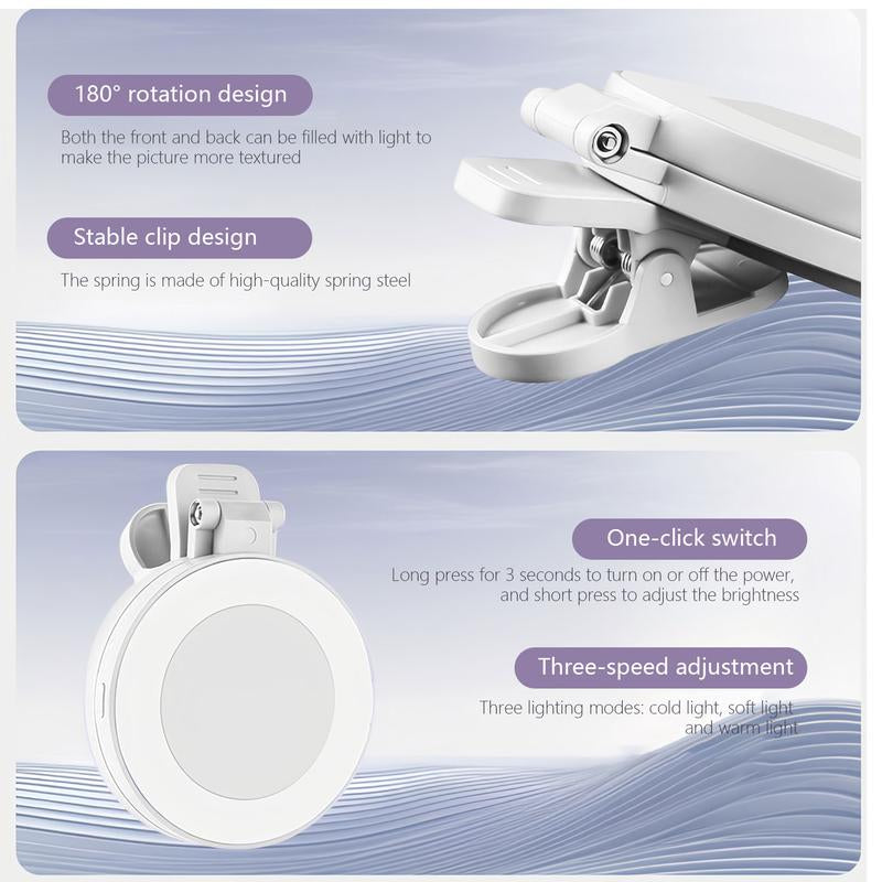 Aro de Luz LED 360° 3-en-1 con Espejo y Soporte para Móvil – Ideal para Maquillaje, Selfies y Streaming